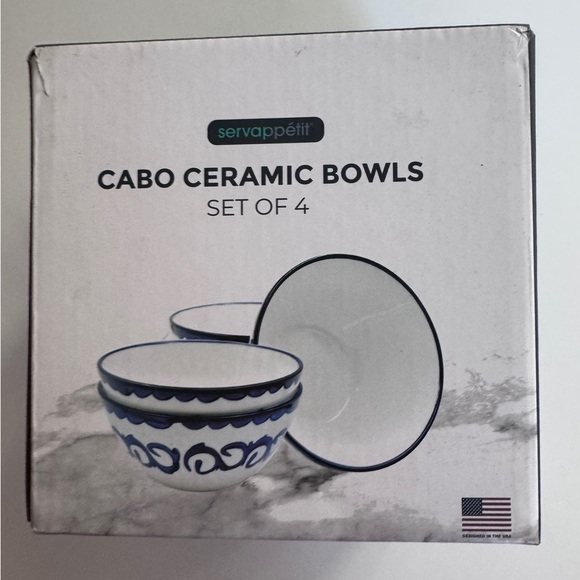 Servappetit Cabo Ceramic Bowls and plate Set of 4 each